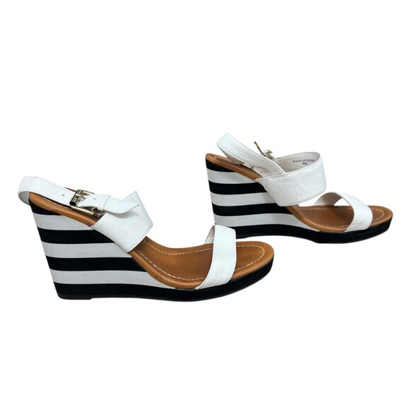 Kate Spade Bina white leather straps women's wedge sandals size 9 - Picture 3 of 12